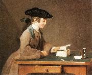 Jean Simeon Chardin The House of Cards oil on canvas
